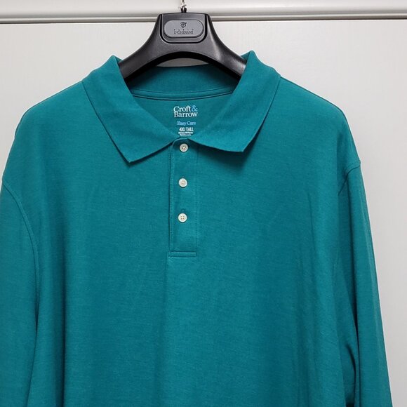 Croft & Barrow Mens Polo Shirt 4XL Tall Long Sleeve Easy Care - Picture 2 of 14